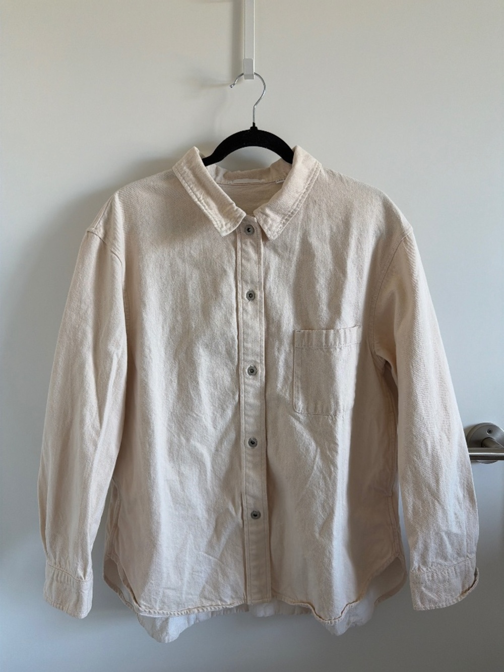 Uniqlo Cream Shirt Jacket Size L